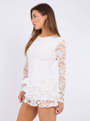 Side Ruched Off Shoulder Frill Detail Dress (Copy)