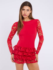 Side Ruched Off Shoulder Frill Detail Dress (Copy)