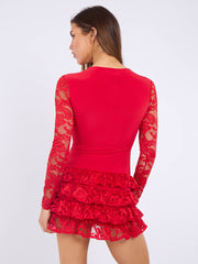 Side Ruched Off Shoulder Frill Detail Dress (Copy)