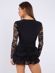 Side Ruched Off Shoulder Frill Detail Dress (Copy)