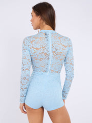 Lace Detail High Neck -Knoten -Detailkleid (Kopie)