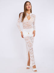 Plunge nek slinky gedrapeerde maxi -jurk