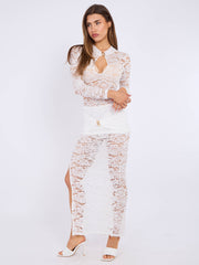 Plunge nek slinky gedrapeerde maxi -jurk