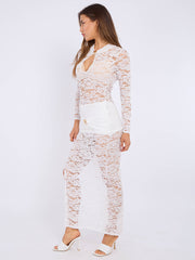 Plunge nek slinky gedrapeerde maxi -jurk