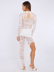 Plunge nek slinky gedrapeerde maxi -jurk