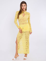 Plunge nek slinky gedrapeerde maxi -jurk