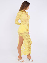 Plunge nek slinky gedrapeerde maxi -jurk