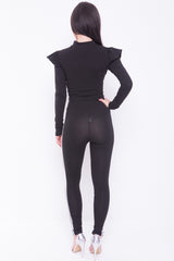 Side Stripe Frill Shoulder Loungewear