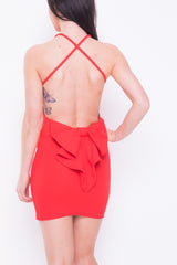 Open Bow Back Mini Dress