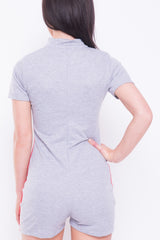 Contrast Panel Zip Front Playsuit