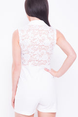 Traje de juego de estilo blazer de encaje de crochet