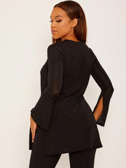 Split Side Ribbed Top and Trouser Co-ord