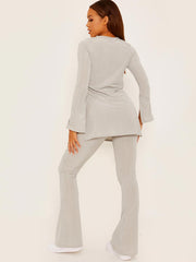 Split Side Ribbed Top and Trouser Co-ord