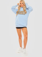 Bisous Print Fleeced Hoodie