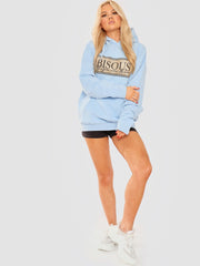 Bisous Print Fleeced Hoodie