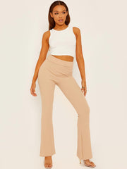 Wave Ribbed Flared Trouser