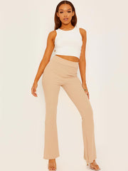 Wave Ribbed Flared Trouser