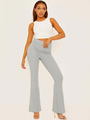 Wave Ribbed Flared Trouser