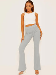 Wave Ribbed Flared Trouser