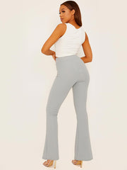 Wave Ribbed Flared Trouser