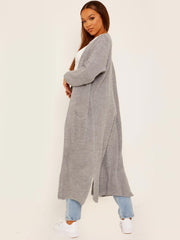 Longline Knitted Open Cardigan