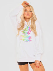 Sudadera con capucha gráfica distorsionada