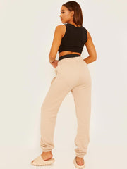 Joggers met elastische band met hoge taille