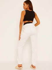 Joggers met elastische band met hoge taille