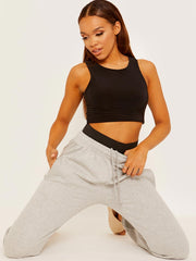 Joggers met elastische band met hoge taille