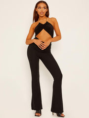 Wave Ribbed Flared Trouser