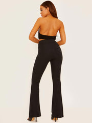 Wave Ribbed Flared Trouser
