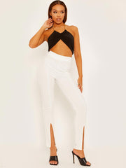 Detalles de hendidura pantalón acampanado