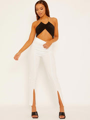 Detalles de hendidura pantalón acampanado