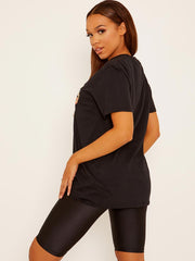 Chevron lip grafisch bedrukt t-shirt