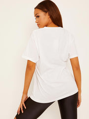 Chevron lip grafisch bedrukt t-shirt