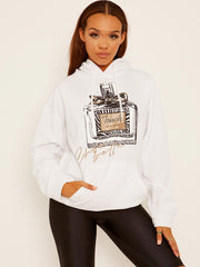 Perfume Graphic Fleeced Hoodie