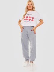 Bonjour Lip Graphic Printed T-Shirt