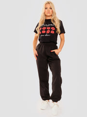 Bonjour Lip Graphic Printed T-Shirt
