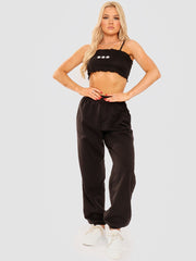 Daisy Embroidered Rib Crop Top