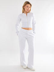 Cropped Zip Up Sweatshirt & Wide Leg Trouser Tracksuit
