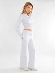 Cropped Zip Up Sweatshirt & Wide Leg Trouser Tracksuit