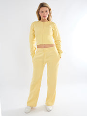 Cropped Zip Up Sweatshirt & Wide Leg Trouser Tracksuit