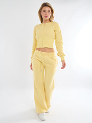 Cropped Zip Up Sweatshirt & Wide Leg Trouser Tracksuit