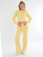 Cropped Zip Up Sweatshirt & Wide Leg Trouser Tracksuit