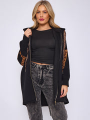 Love Knitted Sleeve Detail Oversized Hoodie Dress