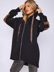 Love Knitted Sleeve Detail Oversized Hoodie Dress