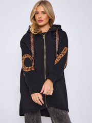 Love Knitted Sleeve Detail Oversized Hoodie Dress