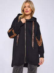 Love Knitted Sleeve Detail Oversized Hoodie Dress