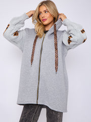 Love Knitted Sleeve Detail Oversized Hoodie Dress