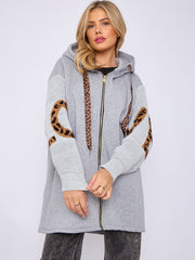 Love Knitted Sleeve Detail Oversized Hoodie Dress